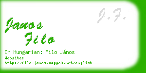 janos filo business card