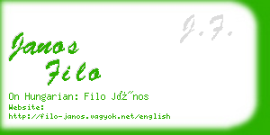 janos filo business card